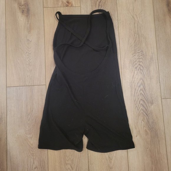 Crossback Ribbed Black Romper Shorts Jumper - Picture 2 of 2